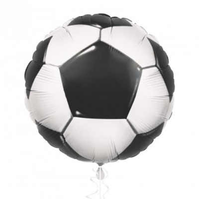 Balão em formato de bola de futebol preto e branco