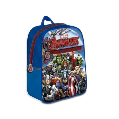 Mochila azul com estampa dos Avengers da Marvel