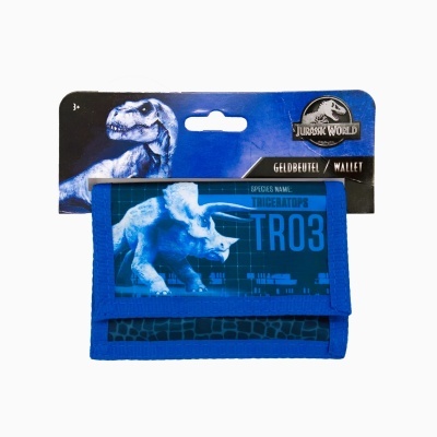 Carteira azul com estampa de dinossauro Triceratops Jurassic World