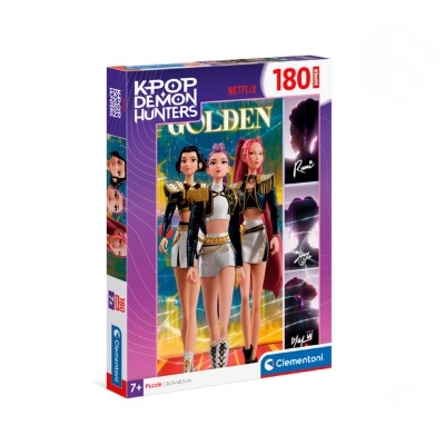 Caixa de quebra-cabeças 180 peças KPOP DEMON HUNTERS da Netflix com três personagens femininas