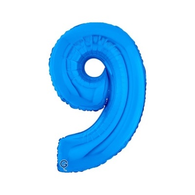 Balão azul em forma do número 9