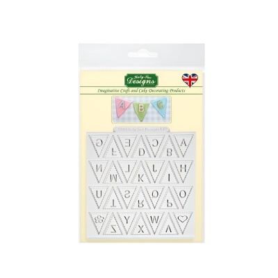 Molde de silicone com letras em triângulos para decoração de bolos da Katy Sue Designs