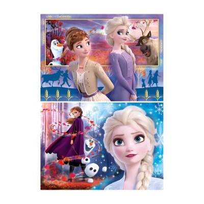 Ilustração com personagens de Frozen em cenas coloridas e vibrantes