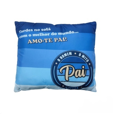 Almofada azul com texto para dia do pai