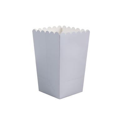 Recipiente de papel branco para comida com bordas onduladas