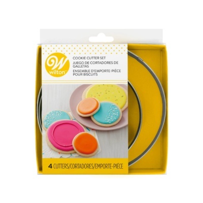 Conjunto de 4 cortadores de bolachas Wilton em metal inoxidável