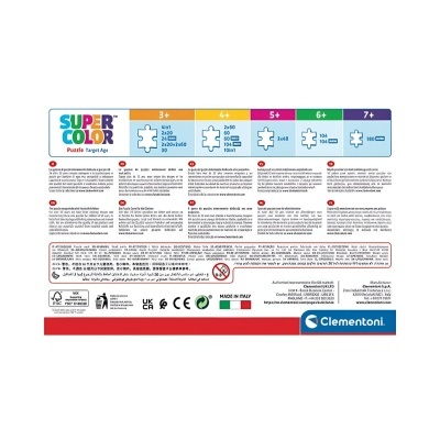 Embalaem de puzzle Clementoni com informação de idades e peças
