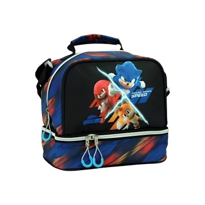 Mala de almoço com personagens do Sonic e texto 'SONIC THE HEDGEHOG SPEED'