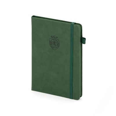 Caderno verde escuro com elástico e emblema SCP Sporting Portugal