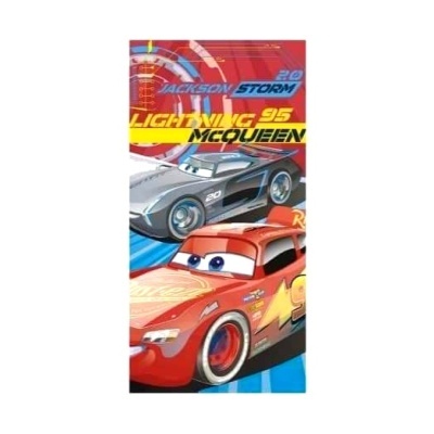 Toalha infantil com personagens dos filmes Animação Carros em cores vivas