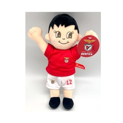 Peluche mascote do Sport Lisboa e Benfica em vermelho e branco