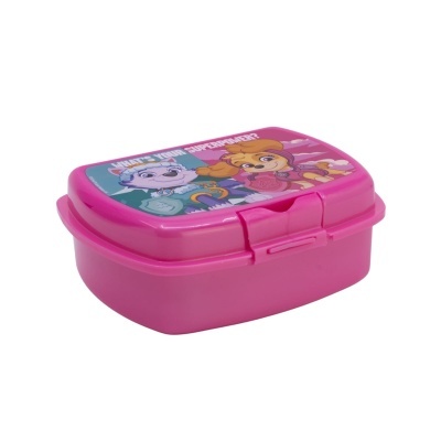 Marmita cor-de-rosa com tampa decorada com personagens animados