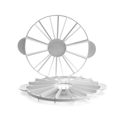 Conjunto de cortadores de tarte em plástico branco com 12 secções