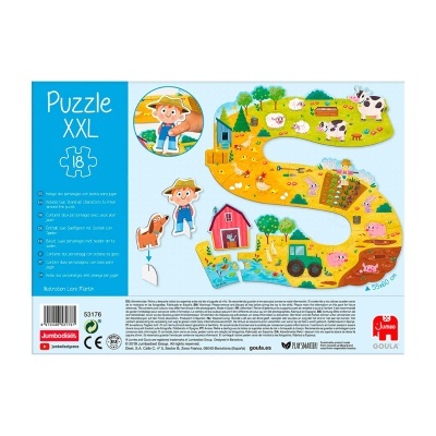 Puzzle XXL 18 peças com cenário de quinta e personagens destacáveis