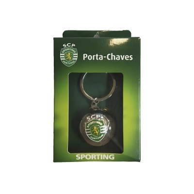 Porta-chaves Sporting Clube de Portugal em embalagem verde
