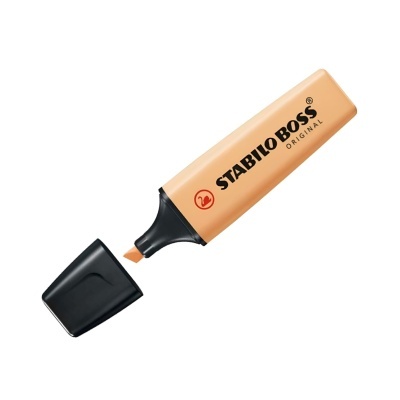 Marca-texto STABILO BOSS ORIGINAL pêssego com tampa preta