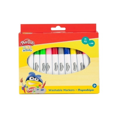 Caixa de marcadores laváveis Play-Doh coloridos