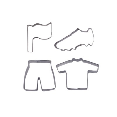 Conjunto de cortadores de biscoito em metal com formas desportivas