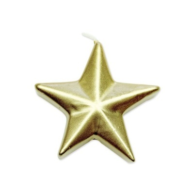 Vela dourada em forma de estrela