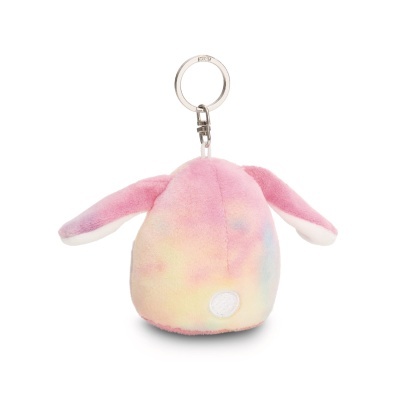 Chaveiro de pelúcia colorido com orelhas