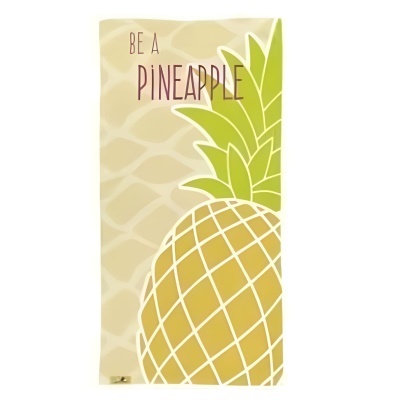 Toalha com padrão de ananás e texto BE A PINEAPPLE