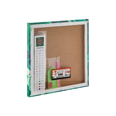 Tela de pintura por números com moldura e acessórios, embalagem visível