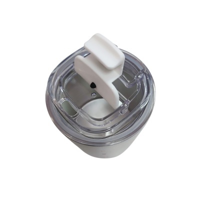 Tampa transparente de copo térmico com bico branco articulado