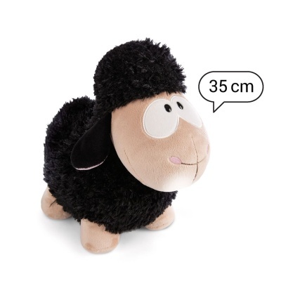 Peluche ovelha preta e bege 35 cm