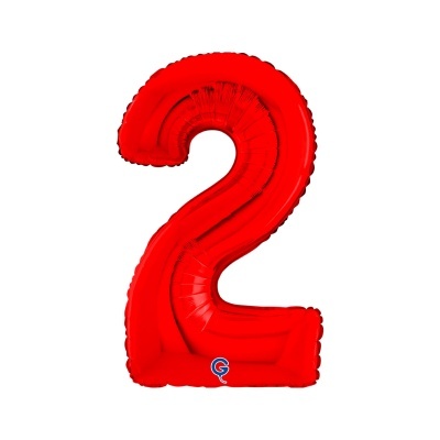 Balão de festa vermelho em forma do número 2
