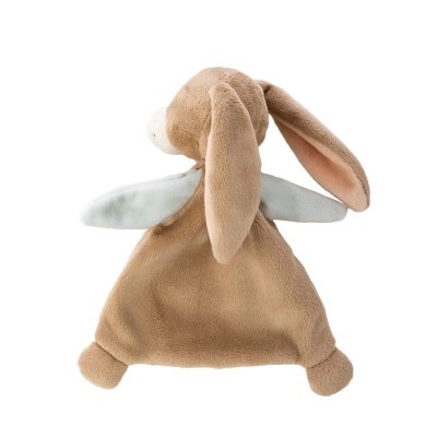 Pelúcia de coelho castanho claro vista de costas