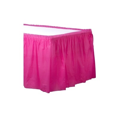 Saia para mesa rosa vibrante com ajuste elástico