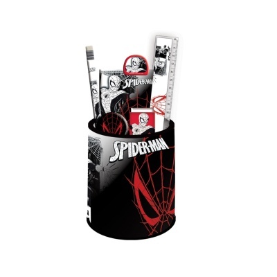 Material escolar Spider-Man com estojo e vários instrumentos