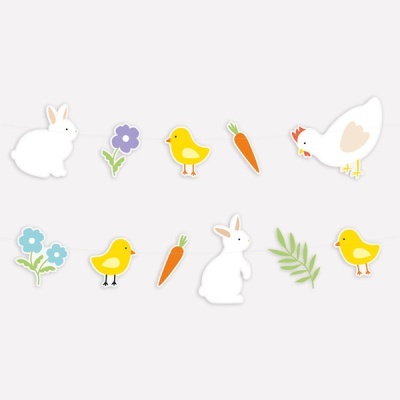 Adesivos de coelhos, passarinhos, galinha, cenouras, flores e folha