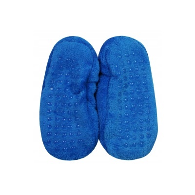 Meias antiderrapantes azuis com pontos de borracha nas solas