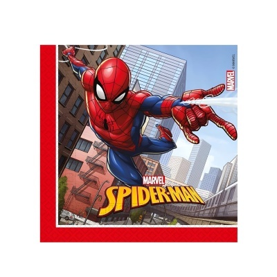 Guardanapo de papel com imagem do Spider-Man e texto Marvel Spider-Man