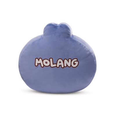 Almofada azul com texto MOLANG