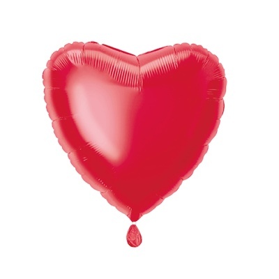 Balão metálico vermelho em forma de coração