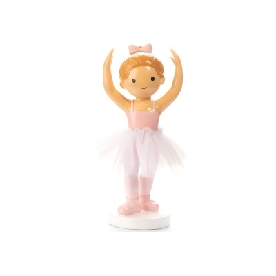 Figura decorativa de bailarina com fato de balé e saia de tule