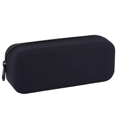 Estojo rectangular preto com fecho