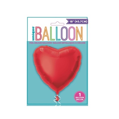 Embalagem de balão metálico vermelho em forma de coração