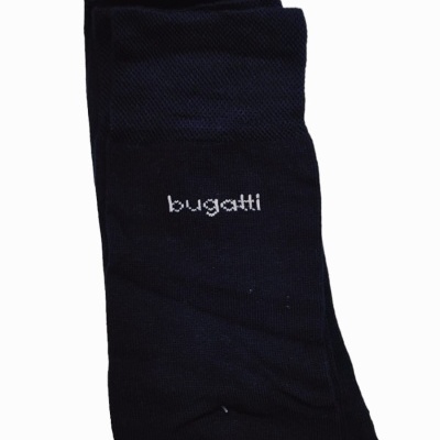 Meias pretas com logo bugatti bordado