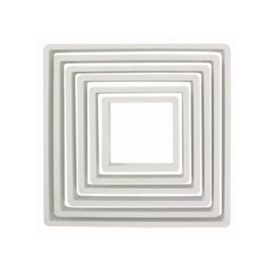 Conjunto de moldes quadrados brancos empilhados