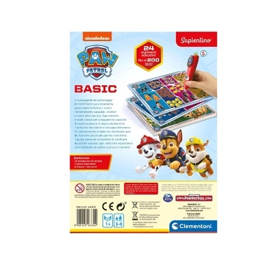 Embalagem do jogo educativo PAW Patrol Basic com personagens da patrulha canina e texto em português