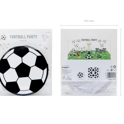 Guardanapos de papel com padrão de bola de futebol em embalagem transparente