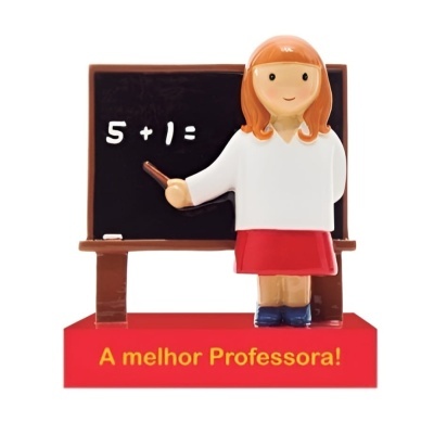 Figura decorativa de professora com quadro negro e texto A melhor Professora!