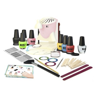 Kit de manicure Buki com vernizes, lâmpada UV, acessórios e manual