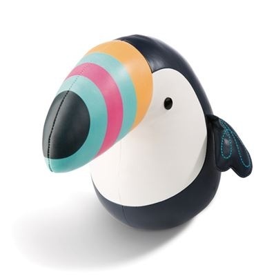 Boneco decorativo em forma de tucano colorido