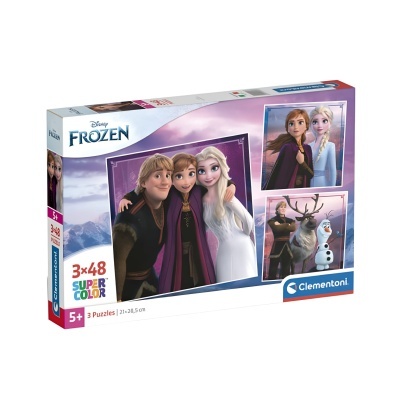 Caixa de jogos de puzzle Disney Frozen com personagens Anna, Elsa, Kristoff, Sven e Olaf