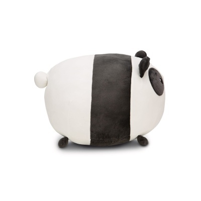 Pelúcia de panda com corpo arredondado tons branco e preto