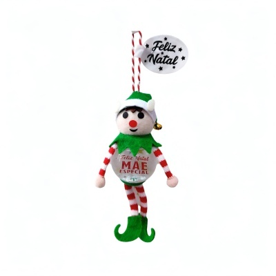 Boneco de Natal decorativo em feltro com inscrição Feliz Natal Mãe Especial